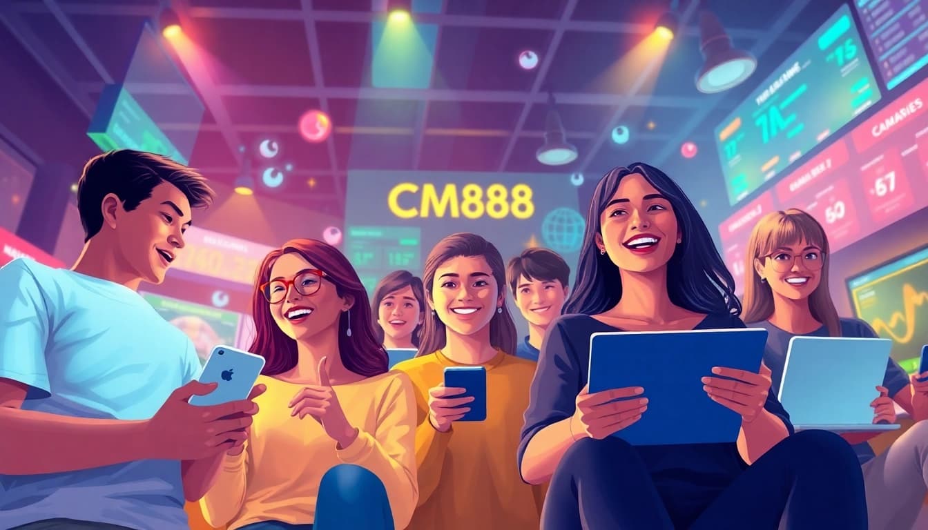 Dynamic betting experience at CM88 with diverse players enjoying online games and sports.
