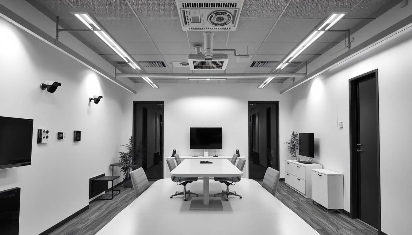 Durchführen einer DGUV V3 Prüfung an elektrischen Geräten in einem modernen Büro, um Sicherheit und Compliance sicherzustellen.