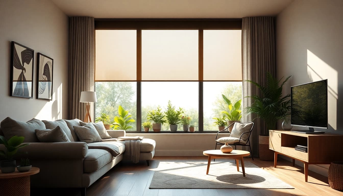 Fliegengittermaxx provides stylish insect protection in a cozy living room.