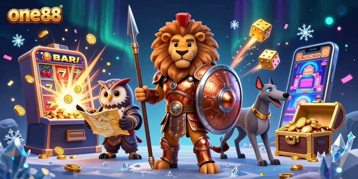 Experience thrilling wins at one88 with vibrant slot machines and engaging characters!