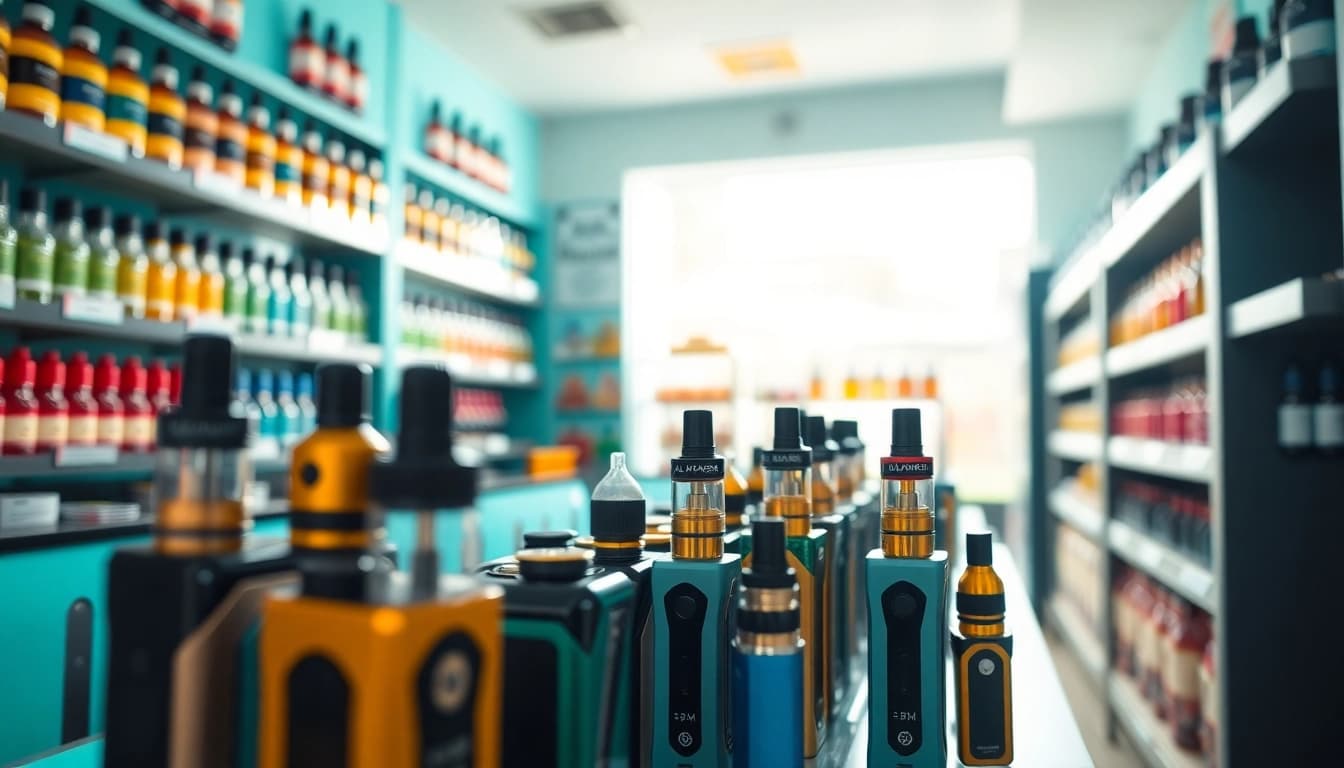 Die Al Fakher 30K Hypermax Produkte in einem einladenden Vape Store präsentieren.