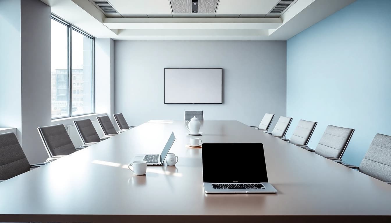 Professionelle Headhunter Agentur im modernen Konferenzraum mit eleganter Einrichtung.