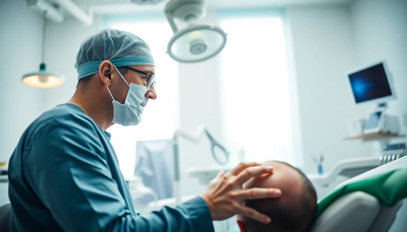 Haartransplantation Türkei kosten Beratung mit Chirurg in moderner Klinik.