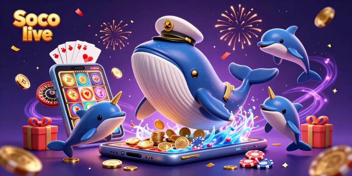 Soco live provides thrilling casino fun with a whale captain, narwhal, and dolphins amidst dazzling game elements.