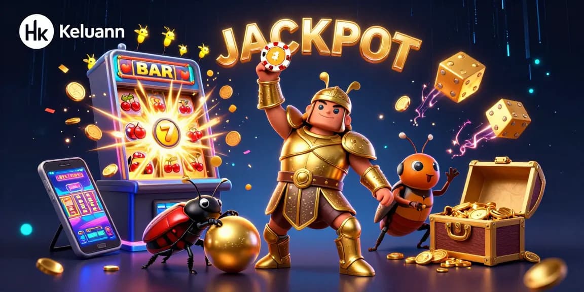 Experience Keluaran Hk with a vibrant 3D scene celebrating casino jackpots and winning moments