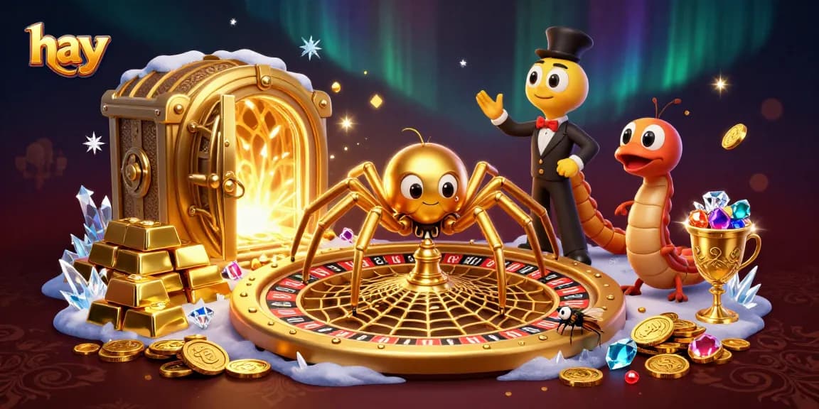 Betting with hay: A cartoony roulette scene with vibrant characters and dynamic casino elements.