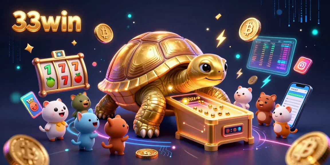 Experience the thrill of winning at 33win with jackpot slots and vibrant crypto elements.