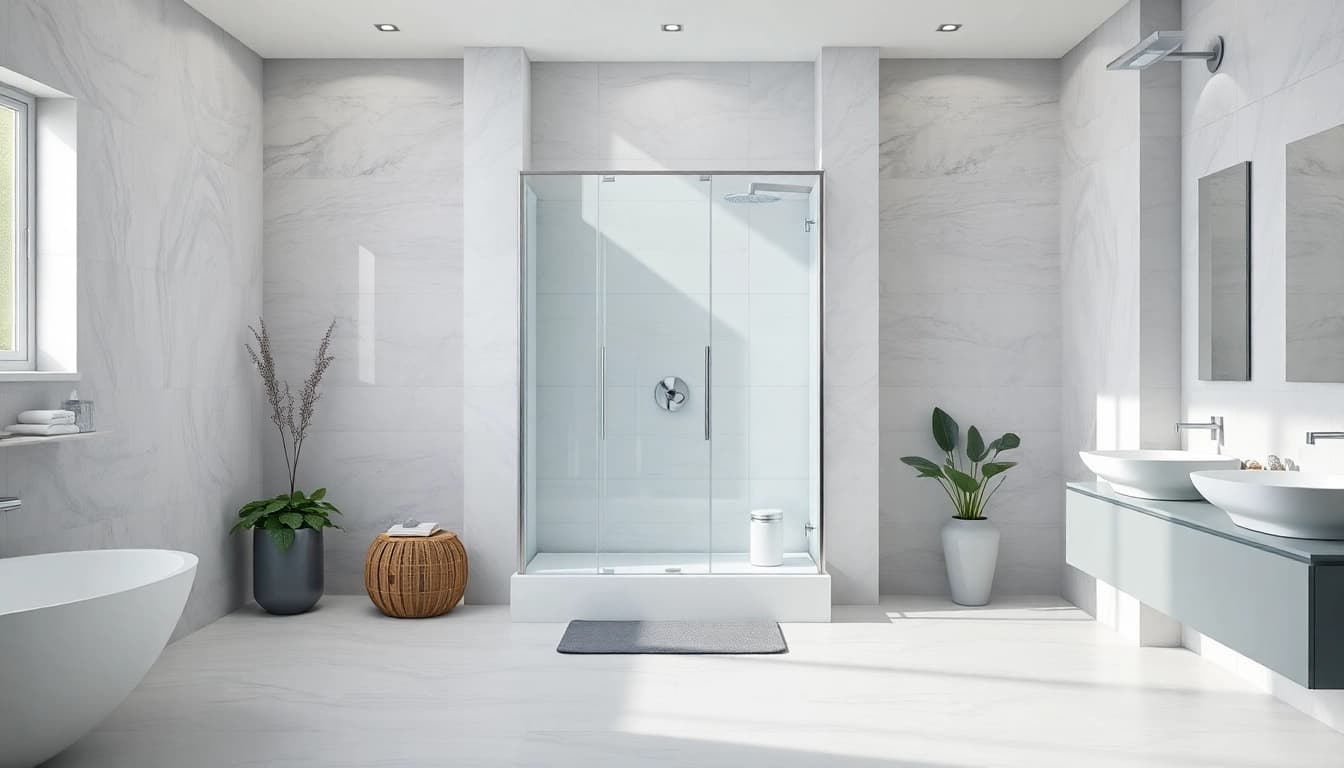 Erleben Sie die sonni Duschkabine 90x90 in einem modernen Badezimmer mit eleganter Atmosphäre.