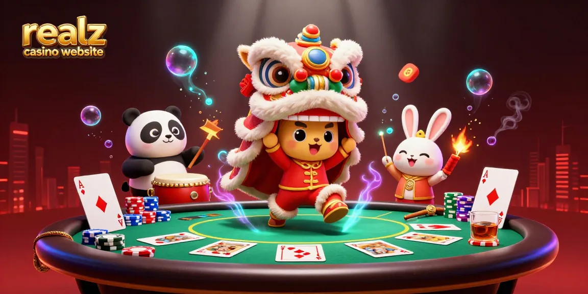 Die realz casino Website bietet ein aufregendes Spielumfeld mit kreativen Figuren und Casino-Elementen.