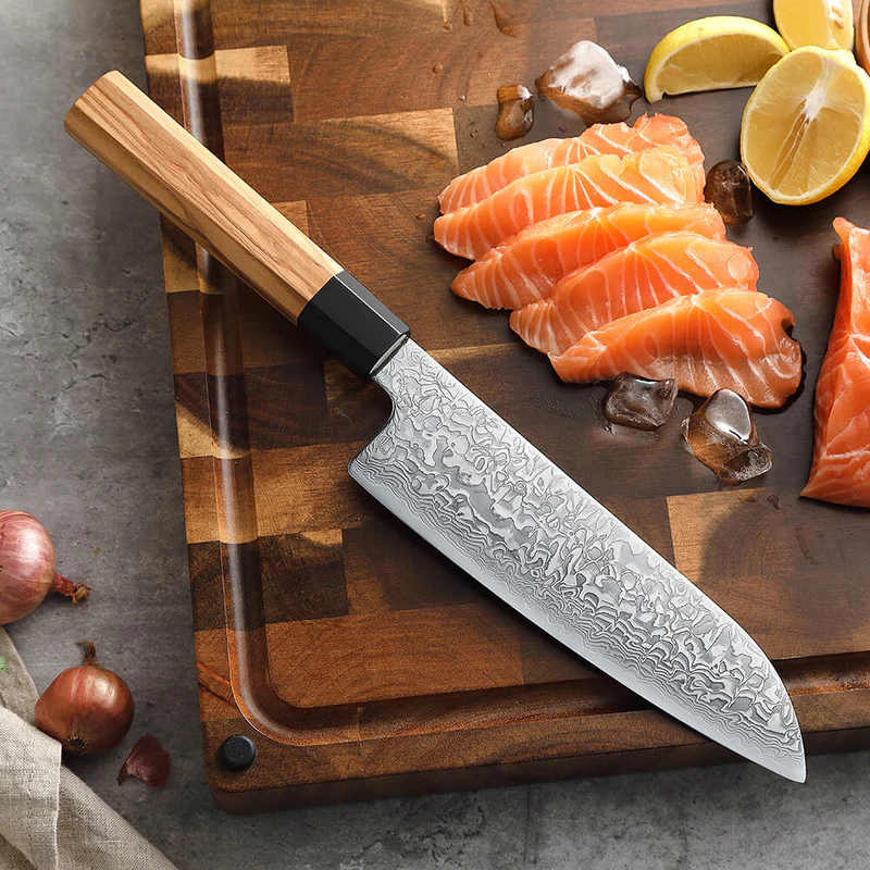 Hackmesser aus Damast – Perfekt für Fleisch und Gemüse