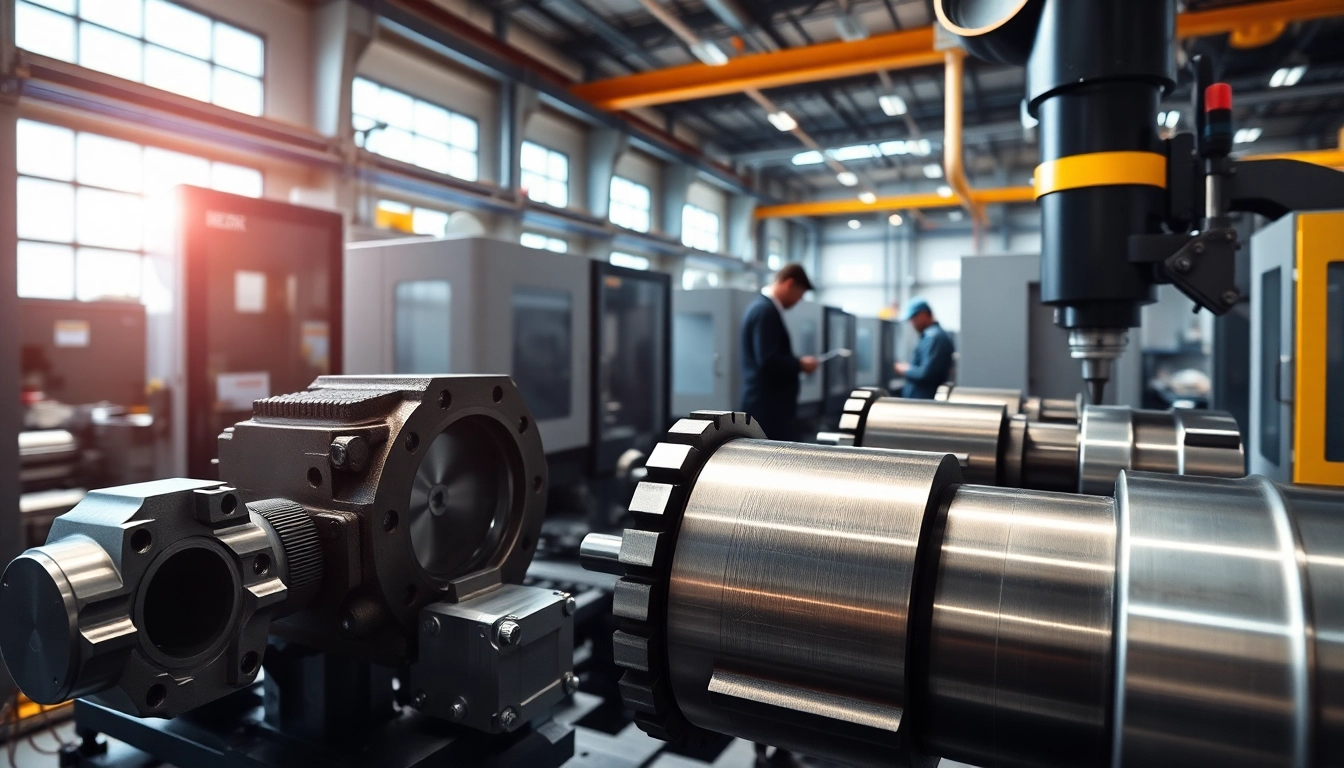 CNC frästeile in professioneller Fertigung zeigen präzise Maschinen und erfahrene Operateure.