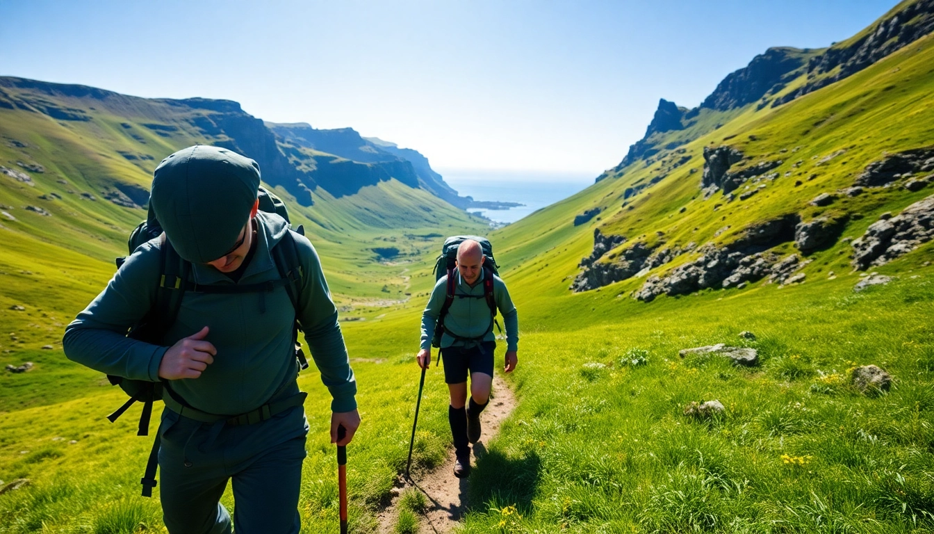 Erleben Sie Irland wandern inmitten atemberaubender, grüner Landschaft.