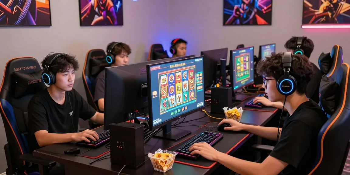 Exciting nổ hũ au88 online gaming scene with focused players and vibrant graphics.