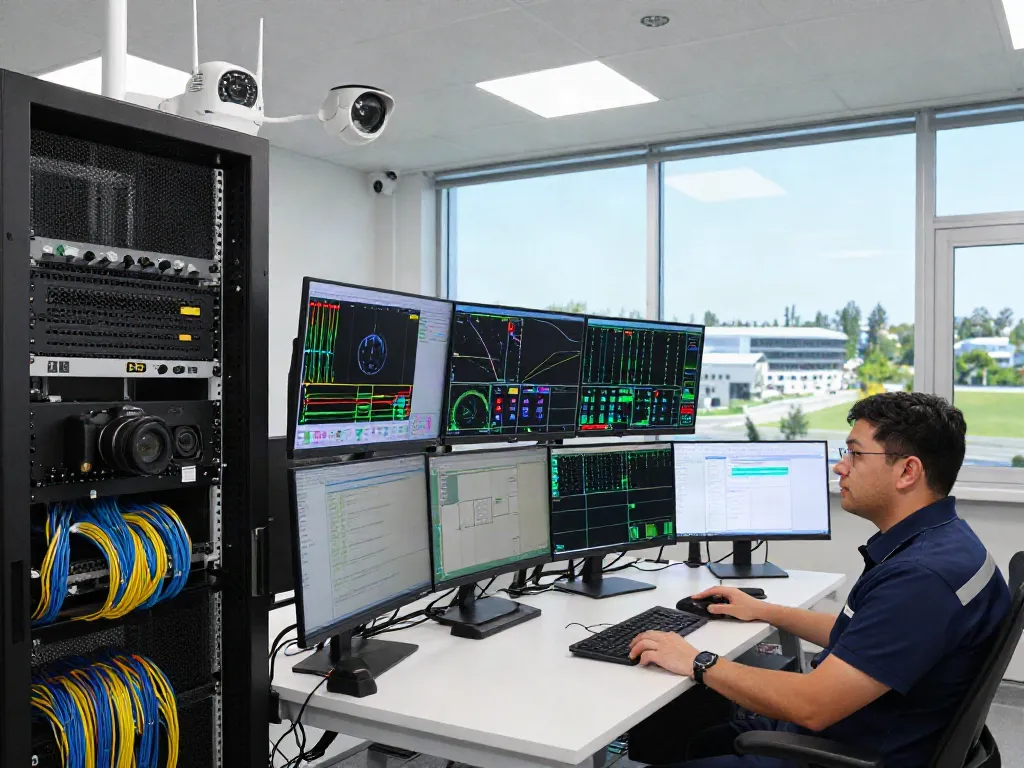 Glasfasersensorik zur Überwachung kritischer Infrastruktur mit Technikern und modernen Sensorlösungen.