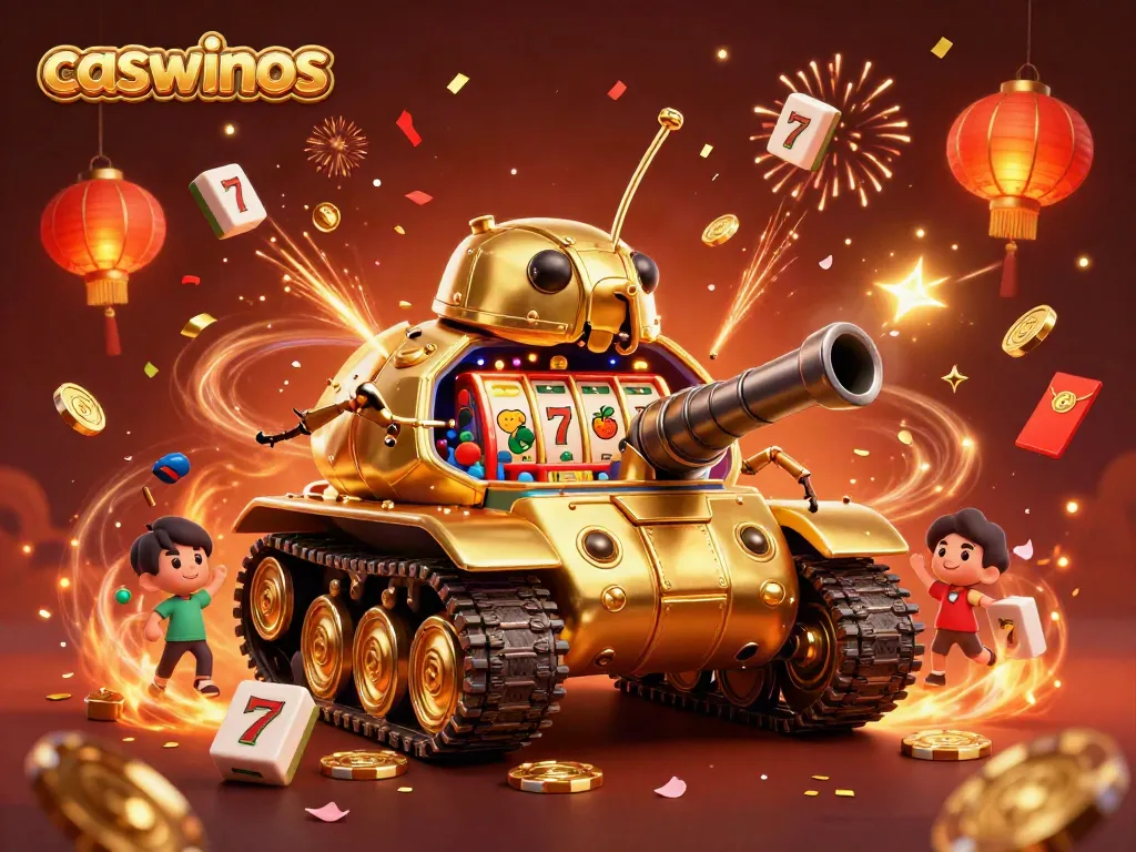 Experience the thrilling atmosphere of Caswinos with a vibrant 3D casino scene filled with action and excitement.