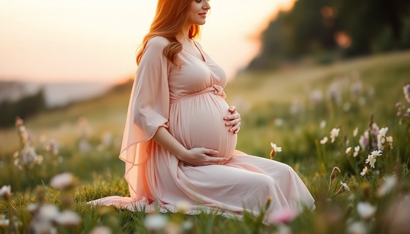 Fange die Freude der Schwangerschaftsfotografie mit einer werdenden Mutter in der Natur ein.