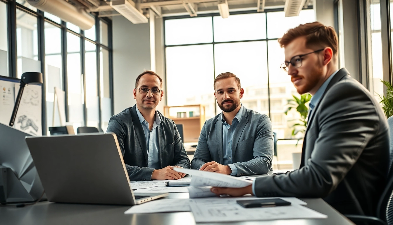 Headhunter Ingenieure beraten in einem modernen Büro mit technischen Geräten.