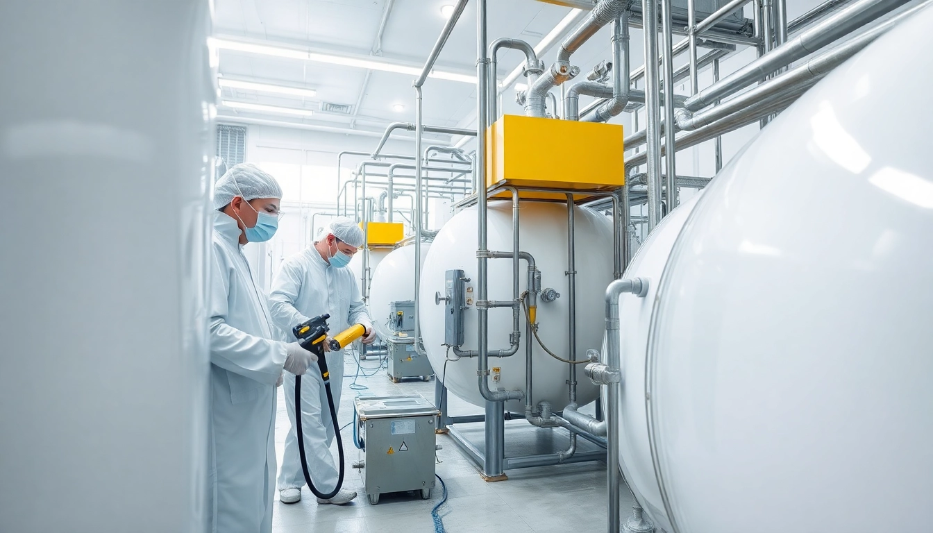 Tankreinigung im professionellen industriellen Umfeld mit Schwerpunkt auf Sauberkeit.