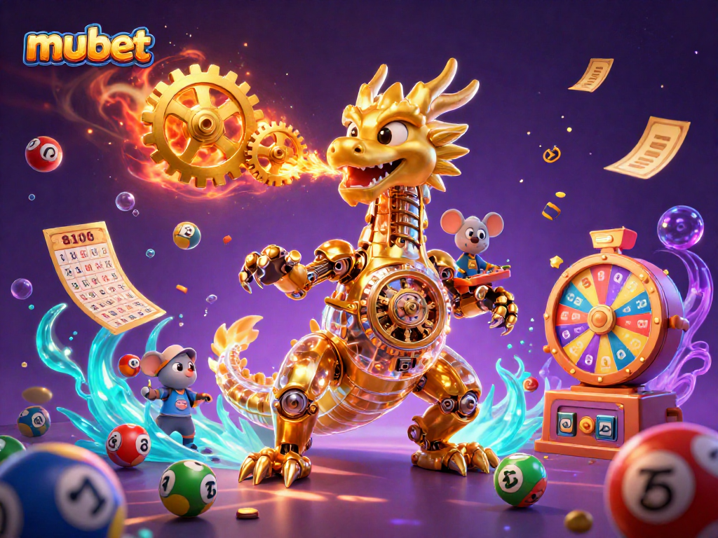 Engage with mubet’s exciting gaming world featuring a golden dragon and prize elements.