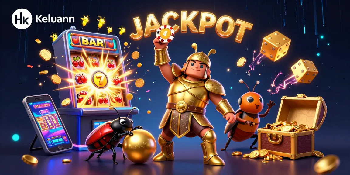Experience Keluaran Hk with a vibrant 3D scene celebrating casino jackpots and winning moments