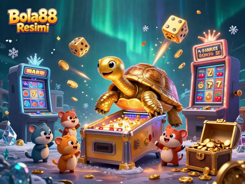 Bola88 Resmi showcases thrilling online gaming with vibrant illustrations of fortune and excitement.