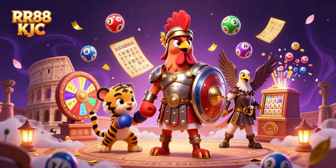 Experience RR88 KJC with a vibrant scene showcasing engaging lottery actions amidst captivating characters.