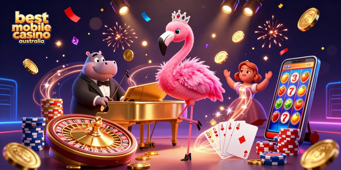 Experience the excitement of the best mobile casino Australia with vibrant 3D gaming elements and captivating characters.