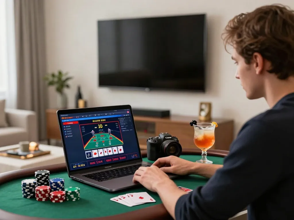 Engaged user on Trang chủ Xo88 experiencing online gaming excitement at home.