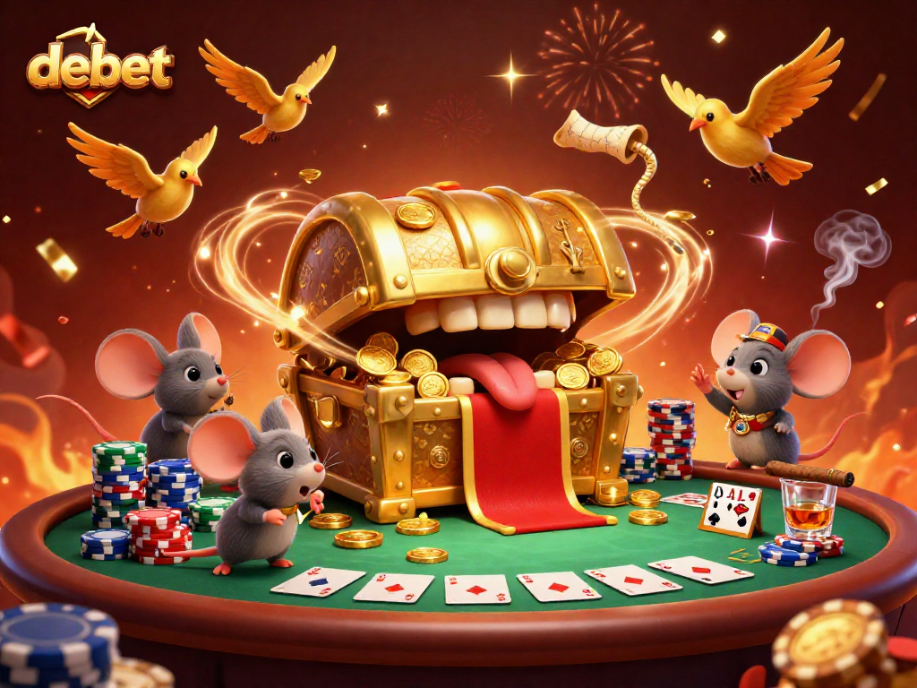 Experience thrilling poker games at debet with rich animations and festive elements.