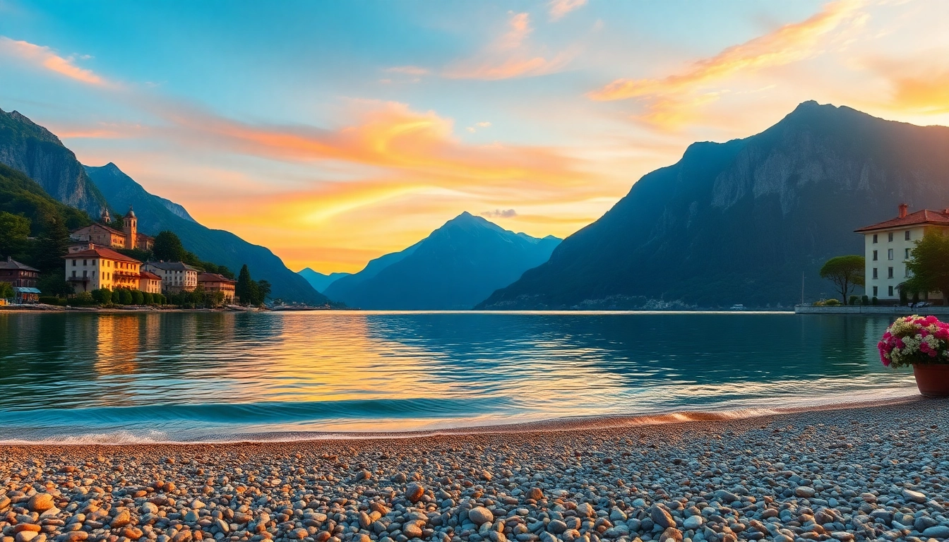 Wunderschöner Sonnenuntergang über dem Gardasee, perfekt für Urlaub am Gardasee.