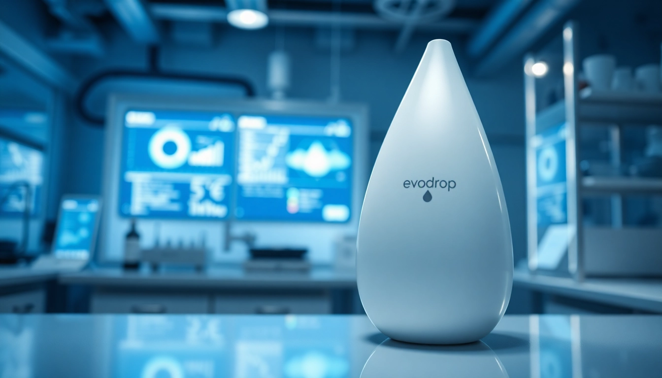 Evodrop Technologie in einem modernen Labor, das innovative Wasserlösungen demonstriert.