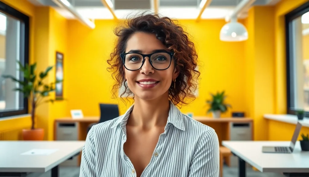 Person plant Karrieremanagement-Strategien in einem stilvollen, modernen Büro.