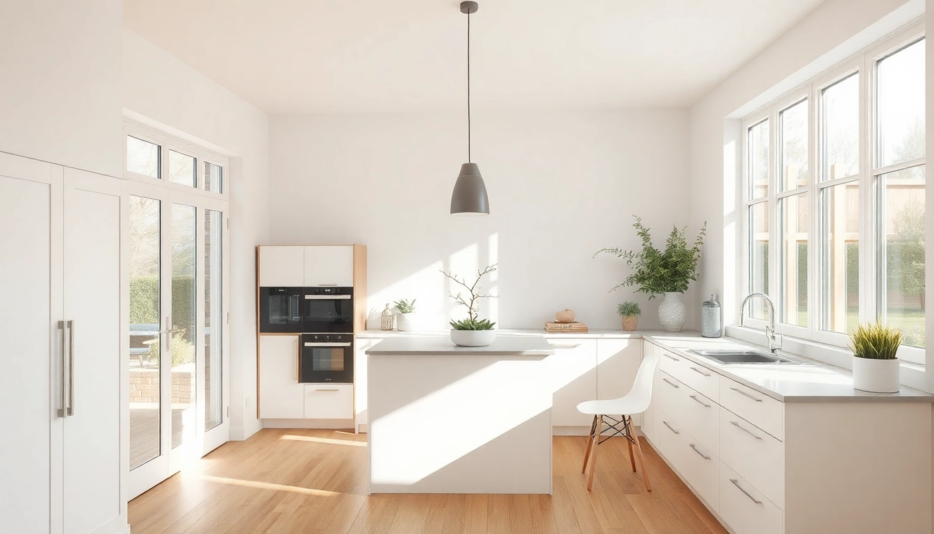 Ein stilvolles, modern renoviertes Wohnküche, das die Möglichkeiten einer Hausrenovierung zeigt.