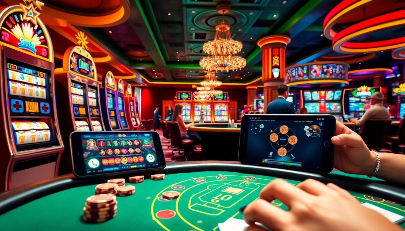 Experience exhilarating online casino real money games with vibrant players at dynamic gaming tables and exciting slots.