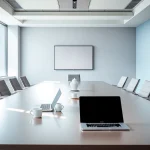 Professionelle Headhunter Agentur im modernen Konferenzraum mit eleganter Einrichtung.
