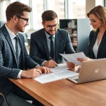 Professioneller Headhunter Wiesbaden berät Kunden im eleganten Büro.