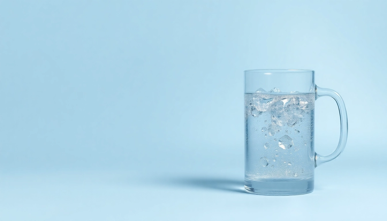 Erleben Sie die Vorteile von kolloidales Silber kaufen mit frischem Silberwasser in einem eleganten Glasbehälter.