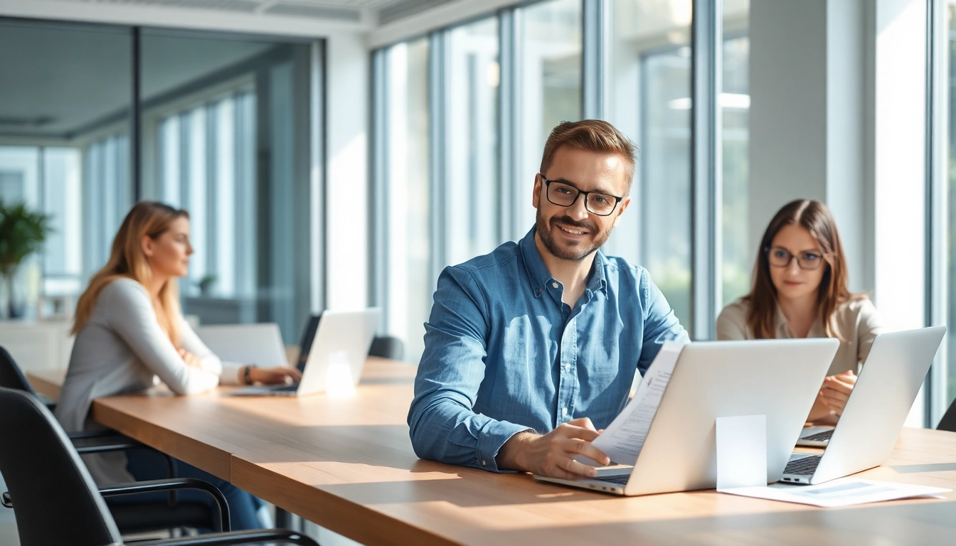 Headhunter IT in einem modernen Büro, das Recruiting-Strategien mit einem Team bespricht.