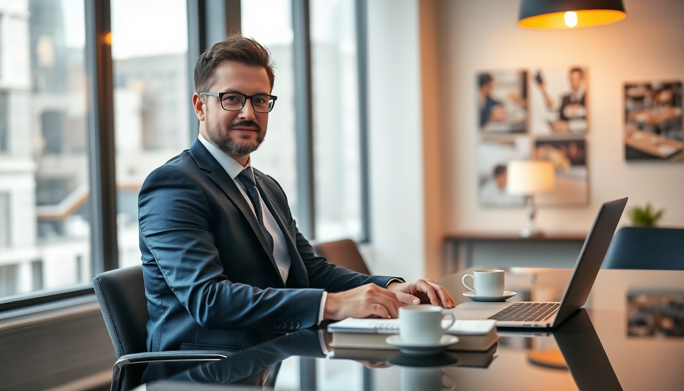 Headhunter Gastronomie analysiert Bewerbungen am Schreibtisch in einem modernen Büro.