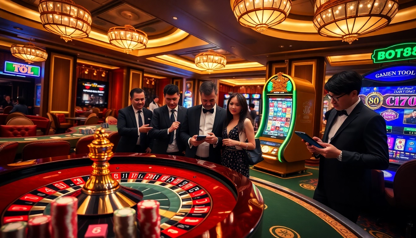 Experience the thrill of gambling with the BOT88 TOOL showcased in an elegant casino setting.
