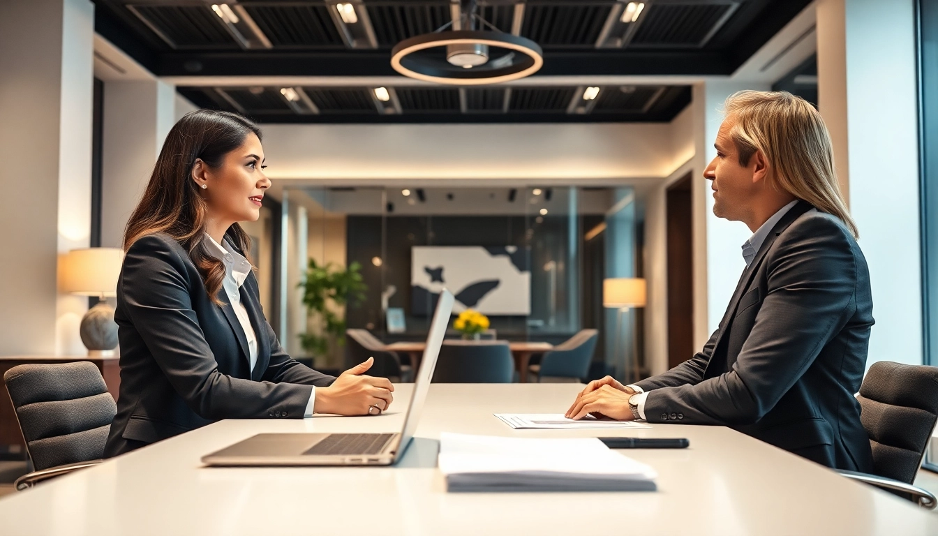 Headhunter Schweiz in a professional meeting, showcasing expert discussions and elegant surroundings.