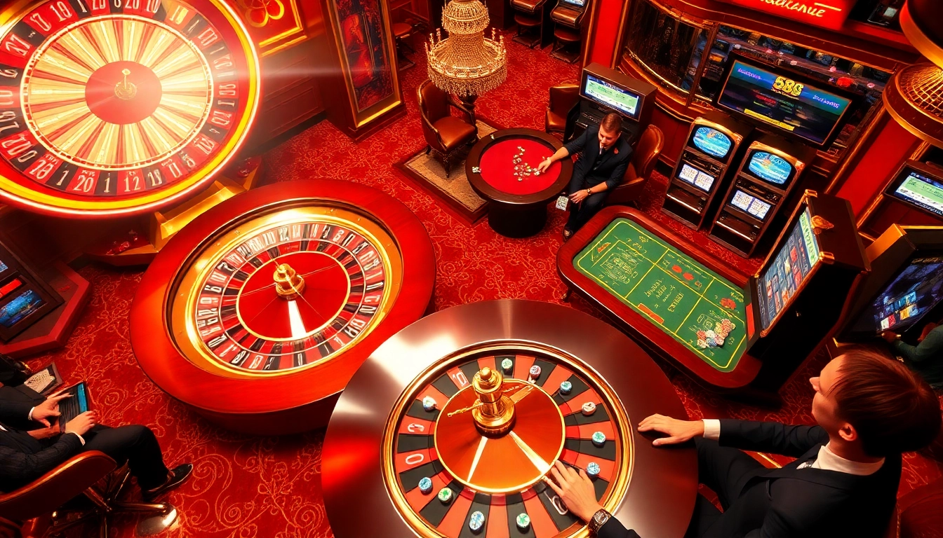 Experience excitement at 88i with players enjoying vibrant roulette and poker games.