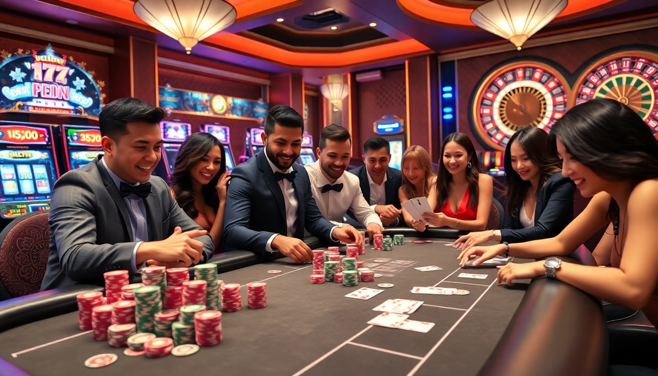 Players at a high-stakes poker table enjoying the thrill of ok8386 casino games.